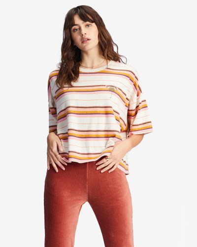 Billabong Feeling Free Boxy T-Shirt Bílé | HWDEMI-579