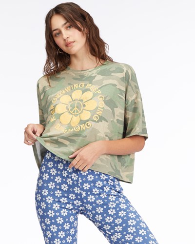 Billabong Feeling Free Grafická T-Shirt Maskáčové | DBUCXO-035