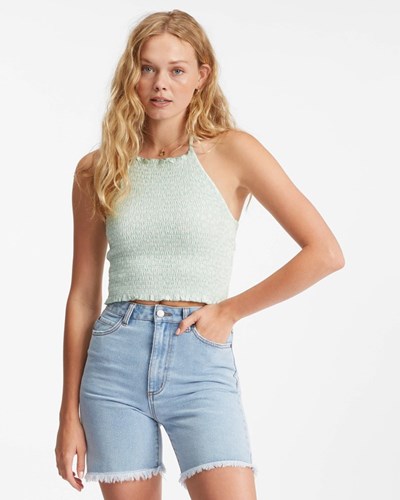 Billabong Feels Like Summer Tank Top Mátově Zelená | WOZRUY-204