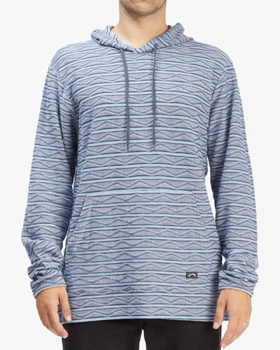 Billabong Flecker Lite Pullover Hoodie Denim | KXNPBY-639