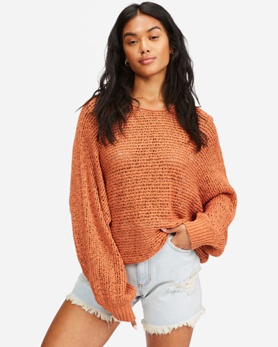 Billabong Forever Golden V-Neck Pullover Svetrové Toffee | DYJMKE-241