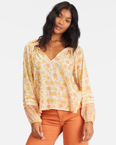 Billabong Free Heart Long Sleeve Blouse Salt Crystal 2 | UZQBLK-174