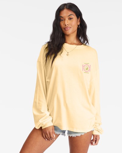 Billabong Free Your Mind Long Sleeve T-Shirt Buttermilk | GWKMCV-437