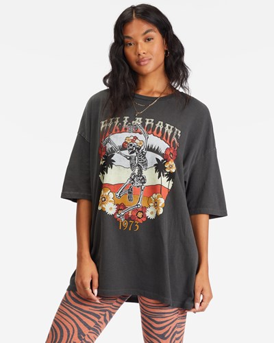 Billabong Full Moon Magic Boyfriend T-Shirt Černé | PWZFNI-432
