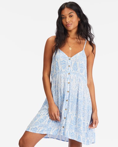Billabong Glow Up Babydoll Šaty Salt Crystal | JPRHBT-194