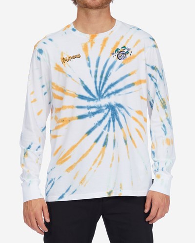 Billabong Grow Tie-Dye Organic Long Sleeve T-Shirt Bílé | FLYZUD-251