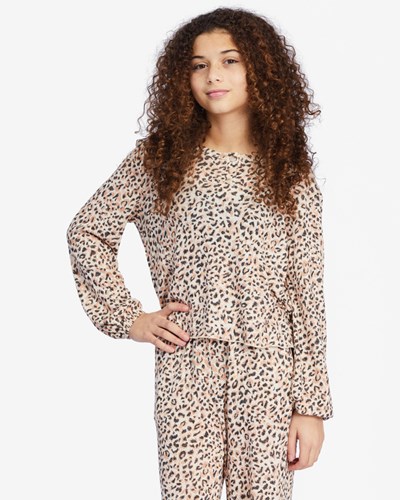 Billabong Happy Henley Long Sleeve Top Animal | ZJMBWD-372