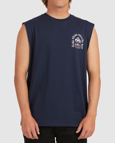 Billabong Heat Muscle Tank Top Tmavě Blankyt | JKUIGX-217