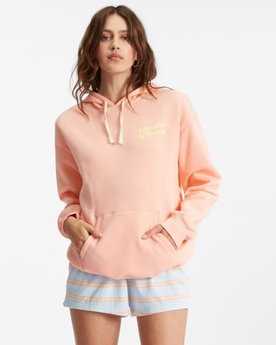 Billabong Hello Summer Pullover Hoodie Peach Pit | TJLWHC-162