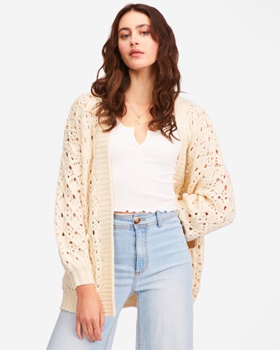 Billabong Hideaway Open Front Cardigan Svetrové Bílé | TYMBCH-287