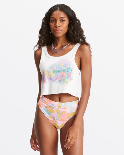 Billabong Island Flower Tank Top Salt Crystal | OCPNJD-908