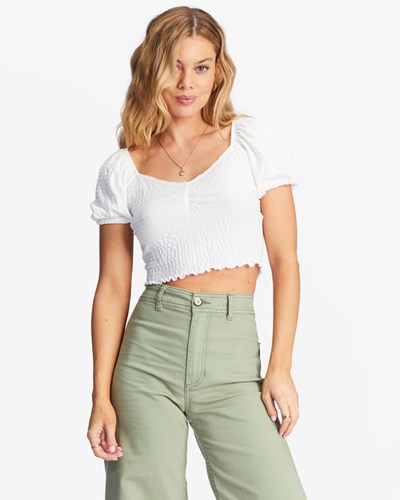 Billabong It's Love Fitted Knit Top Salt Crystal | QMTEXB-132