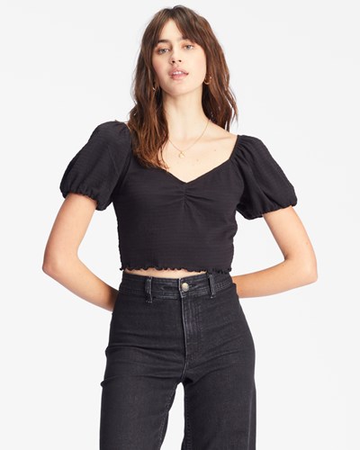 Billabong It's Love Fitted Knit Top Černé | WORHTA-964