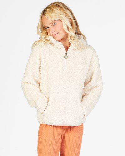 Billabong Just In Time Half-Zip Pullover Sweatshirt Bílé | WLJDUY-186