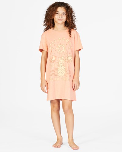 Billabong Keep It Beachy T-Shirt Šaty Pretty Peach | FSNGPX-129