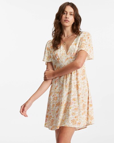 Billabong Krátké And Sweet Mini Šaty White/Multi | SMZKYI-134