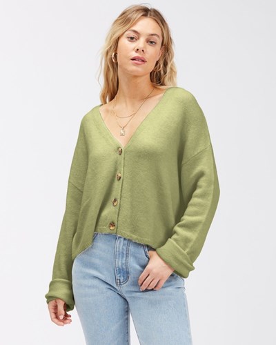 Billabong Krátké N Sweet 2 Cropped Cardigan Svetrové Avocado | ACHOQZ-712