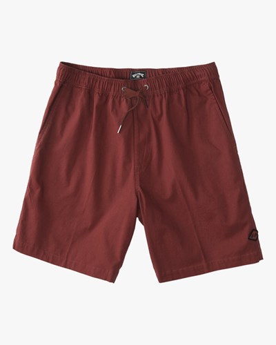 Billabong Layback Twill Elastic Pasem Shorts 18" Brick | EMJOCP-912