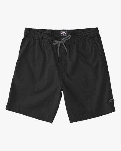 Billabong Layback Twill Elastic Pasem Shorts 16" Černé | NMAJVZ-927