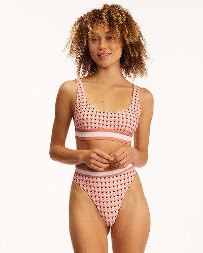 Billabong Let Me Check Banded Tank Bikiny Top Sunstone | DRJKBY-081