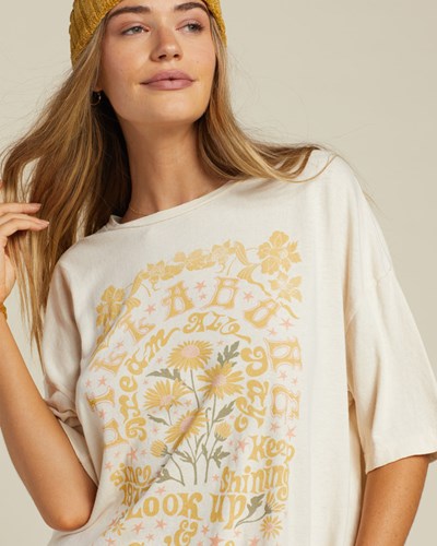 Billabong Lets Get Lost Oversized Grafická Boyfriend T-Shirt Bílé | YGVIQL-729