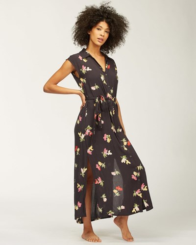 Billabong Little Flirt Maxi Šaty Černé | IKPRXO-215