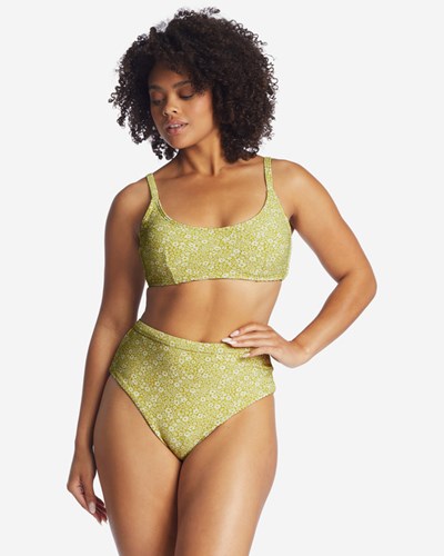 Billabong Little Whispers Mia Bralette DD Bikiny Top Lime | KDTQGE-316