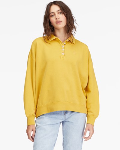Billabong Lost Time Pullover Sweatshirt Golden Touch | LJPTCV-650