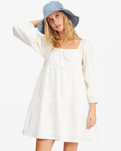 Billabong Love Crush Babydoll Šaty Salt Crystal | WPOXRM-937