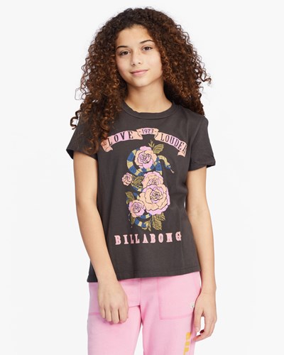 Billabong Love Louder Grafická Boyfriend T-Shirt Černé | PQIAHK-649