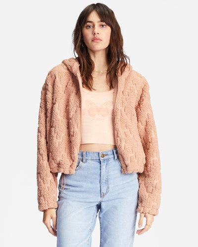 Billabong Marlowe Fleece Zip-Up S Kapucí Jacket Nude Mood | DBAFSO-729
