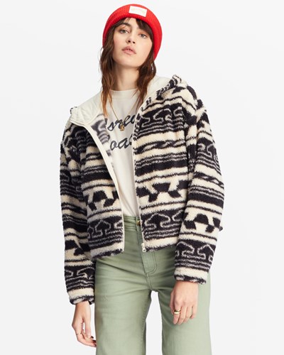 Billabong Marlowe Fleece Zip-Up S Kapucí Jacket Černé | OGLNHD-279