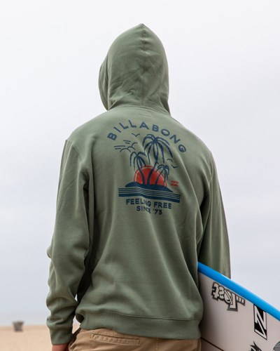 Billabong Marooned Pullover Hoodie Sage | NXFVZJ-472