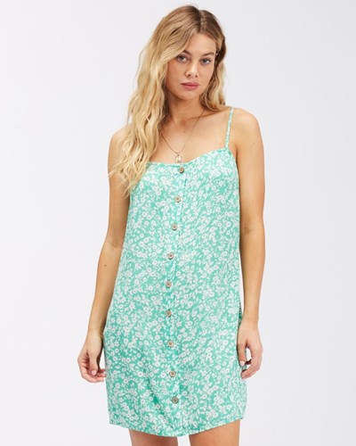 Billabong Morning Light Mini Slip Šaty Zelene | RANJIK-638
