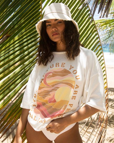 Billabong Nature Is Free Boyfriend T-Shirt Salt Crystal | XIEVDF-493