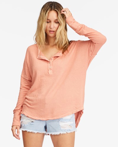 Billabong New Anyday Henley Top Růžové | UHYQLV-645