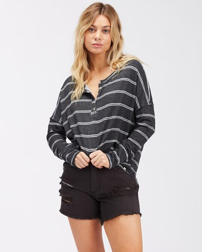 Billabong New Anyday Henley Top Černé | ZWENIB-932