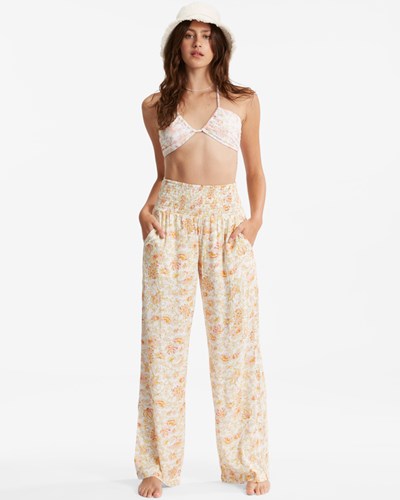 Billabong New Waves 2 Široké-Leg Pants White/Multi | CRXLIK-457