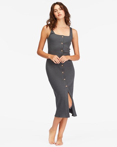 Billabong Nissi Henley Knit Šaty Černé | OSMAGE-359