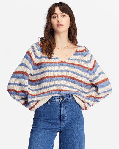 Billabong No Brainer V-Neck Pullover Svetrové Indigo | IZYVQK-780