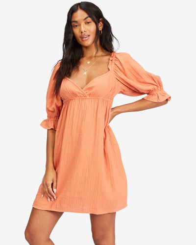 Billabong Perfect Paradise Babydoll Šaty Terracotta | RCUFKY-376