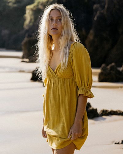 Billabong Perfect Paradise Babydoll Šaty Golden Touch | YRNWOC-802