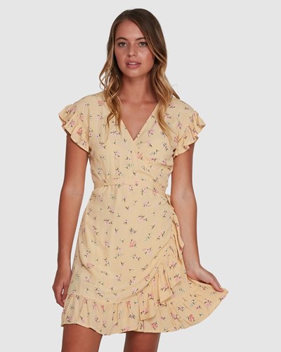 Billabong Pretty Moon Wrap Šaty Žluté | YXKEMF-840