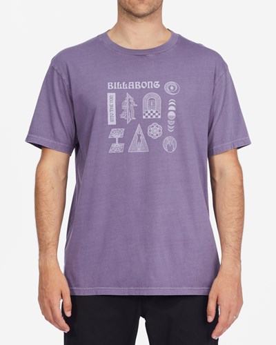 Billabong Quantum Wave Washed Krátké Sleeve T-Shirt Fialové | RENSZT-153