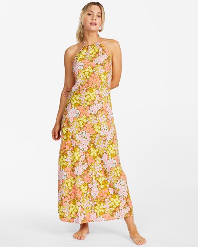 Billabong Retro Romance Halter Šaty Moss | XZLTSG-428