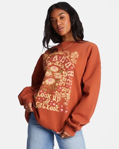 Billabong Ride In Oversized Crewneck Sweatshirt Čokolády | OKNPYW-916