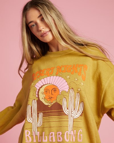 Billabong Ride In Oversized Crewneck Sweatshirt Zelene | QAFGVU-609