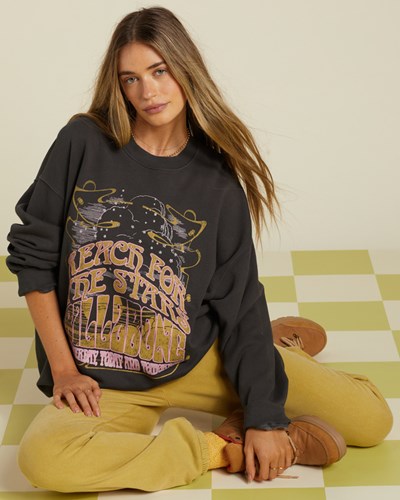 Billabong Ride In Oversized Crewneck Sweatshirt Černé | XQYDKM-365