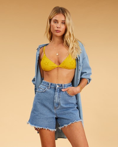 Billabong Salty Blonde So Vibey Denim Shorts Blankyt | MBGQXR-025