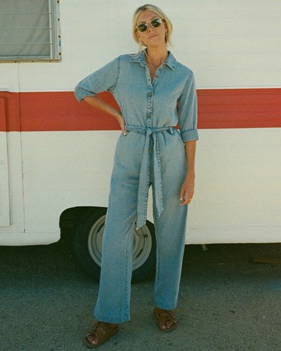 Billabong Salty Blonde Sunday Uniform Long Sleeve Jumpsuit Blankyt | DVEQNA-617